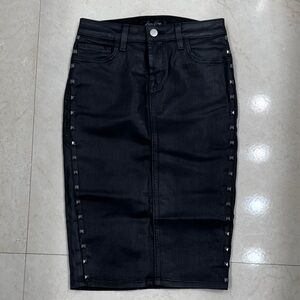 Black Studded Pencil Skirt